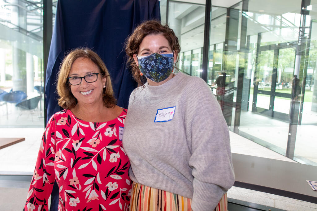 DAY Steering Committee members Susan Abramson (left) and Ashley Clayton (right) greet attendees at the door.