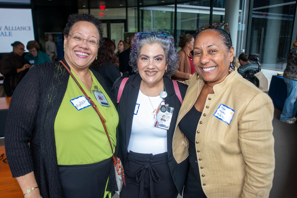  Left to right: Monika Mittleholzer, Ilsa Otero (Co-chair, Yale Latino Networking Group), Debbie Stanley-McAulay.